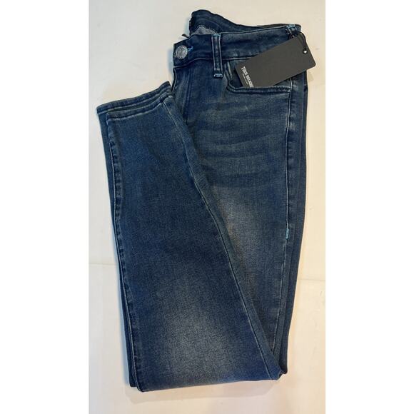 True Religion Woman’s Jennie Curvy Mid Rise Super Skinny Blue Stitch 29x29 NEW - Picture 8 of 8